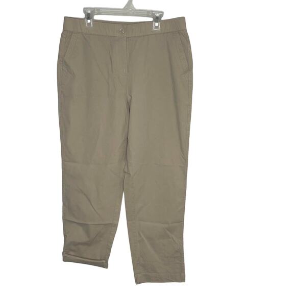 Chico's women's khaki capri chino vanity size 0 like small or 4 tan light weight - Picture 1 of 14